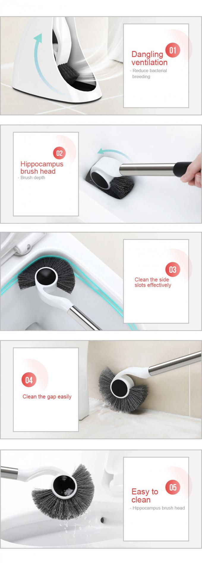 Cepillo moderno limpio fácil del retrete del cuarto de baño de la descontaminación fuerte